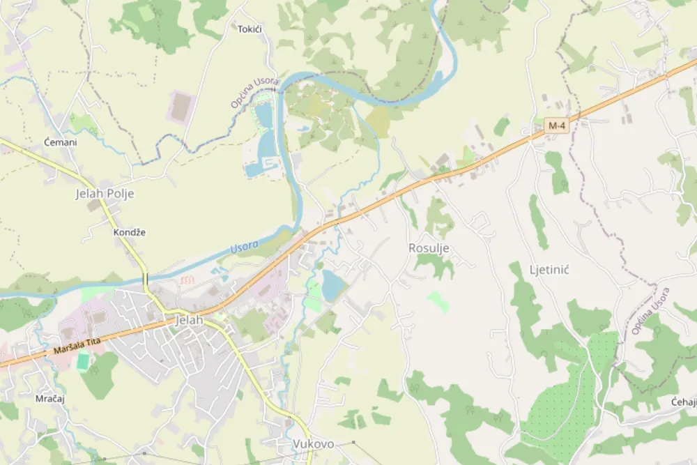 Mapa: Expert Autoservis u Rosuljama, između Jelaha i Tešnja